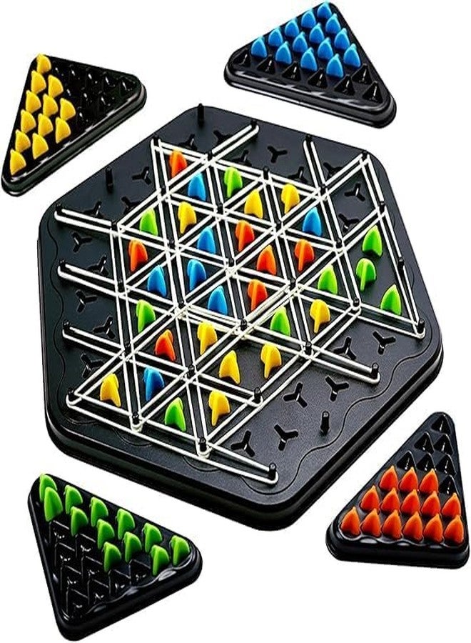 AHBHT Large Size Chain Triangle Chess Game Triggle Board Game for Family Game Night 2-4 Players Play Board Games for Kids and Adults Ages 3 Years and Up (Multicolor) - Image 1